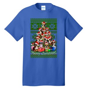 Chihuahua Christmas Tree Ugly Sweater Funny Gift Tall T-Shirt