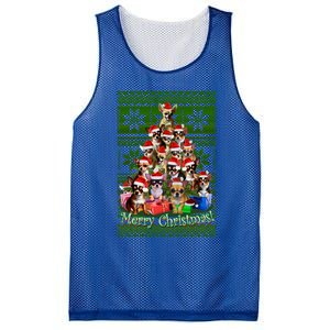 Chihuahua Christmas Tree Ugly Sweater Funny Gift Mesh Reversible Basketball Jersey Tank