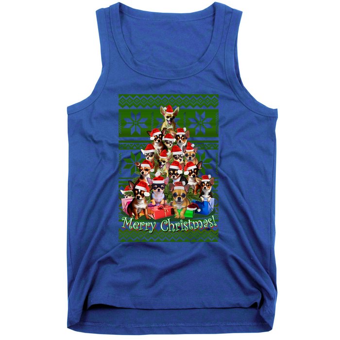 Chihuahua Christmas Tree Ugly Sweater Funny Gift Tank Top