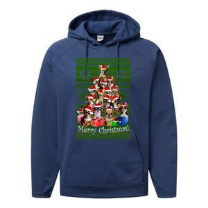 Chihuahua Christmas Tree Ugly Sweater Funny Gift Performance Fleece Hoodie