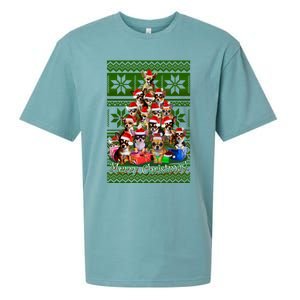 Chihuahua Christmas Tree Ugly Sweater Funny Gift Sueded Cloud Jersey T-Shirt