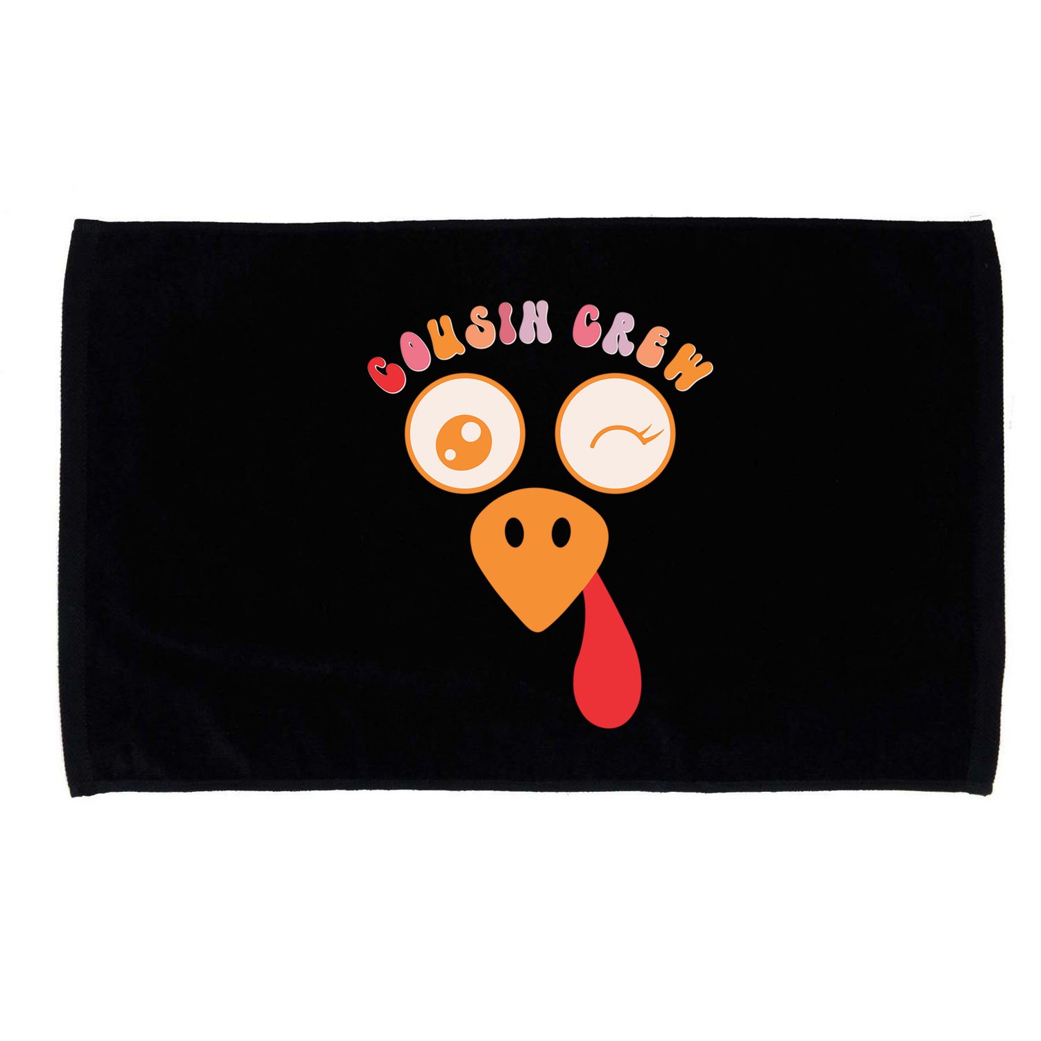 Cousin Crew Turkey Face Family Thanksgiving Pajamas Matching Gift Microfiber Hand Towel