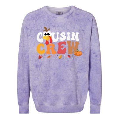 Cousin Crew Thanksgiving Family Matching Turkey Day Fall Colorblast Crewneck Sweatshirt