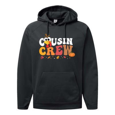 Cousin Crew Thanksgiving Family Matching Turkey Day Fall Performance Fleece Hoodie