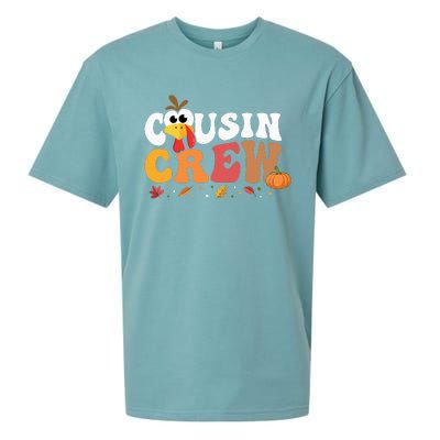 Cousin Crew Thanksgiving Family Matching Turkey Day Fall Sueded Cloud Jersey T-Shirt