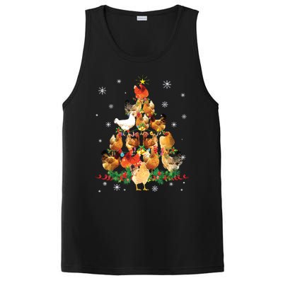 Chicken Christmas Tree Lights Love Chicken Farmer Christmas PosiCharge Competitor Tank