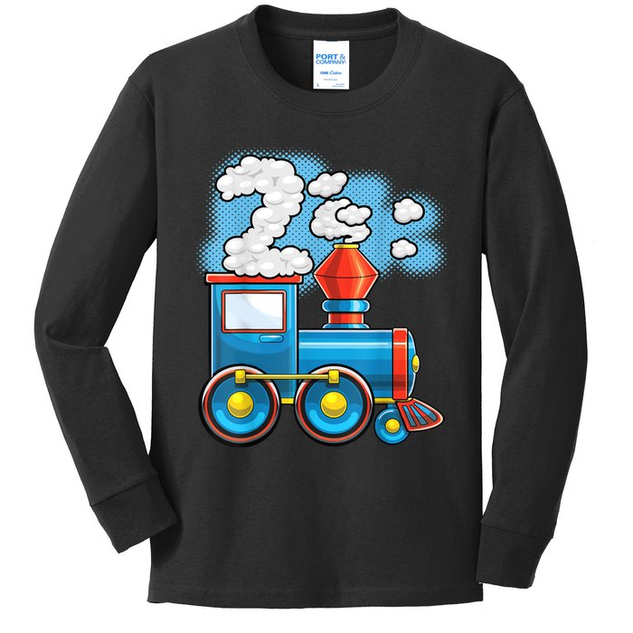 Chugga Chugga Train 2nd Birthday Party Supply Birthday Boy Kids Long Sleeve Shirt