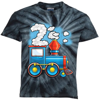 Chugga Chugga Train 2nd Birthday Party Supply Birthday Boy Kids Tie-Dye T-Shirt