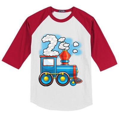 Chugga Chugga Train 2nd Birthday Party Supply Birthday Boy Kids Colorblock Raglan Jersey