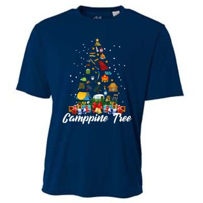 Camping Christmas Tree Cooling Performance Crew T-Shirt