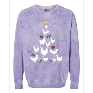 Chicken Christmas Tree Lights Love Chicken Farmer Xmas Cute Colorblast Crewneck Sweatshirt