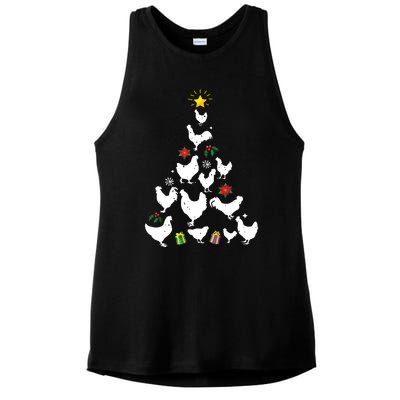 Chicken Christmas Tree Lights Love Chicken Farmer Xmas Cute Ladies PosiCharge Tri-Blend Wicking Tank