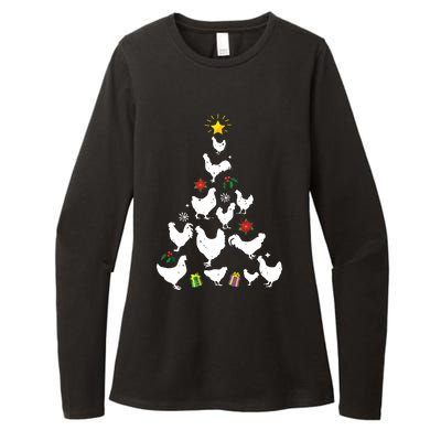 Chicken Christmas Tree Lights Love Chicken Farmer Xmas Cute Womens CVC Long Sleeve Shirt