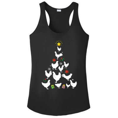 Chicken Christmas Tree Lights Love Chicken Farmer Xmas Cute Ladies PosiCharge Competitor Racerback Tank