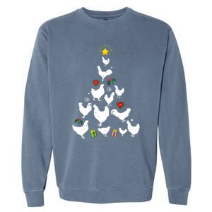 Chicken Christmas Tree Lights Love Chicken Farmer Xmas Cute Garment-Dyed Sweatshirt