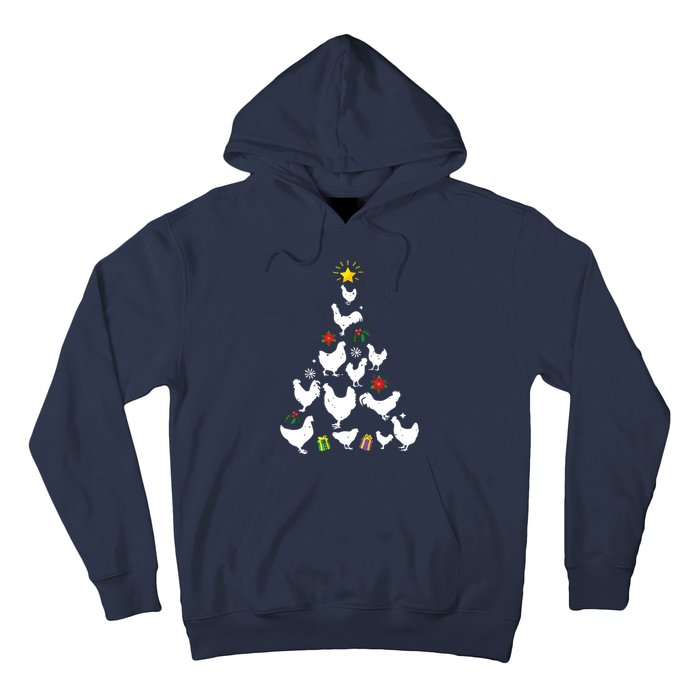 Chicken Christmas Tree Lights Love Chicken Farmer Xmas Cute Hoodie