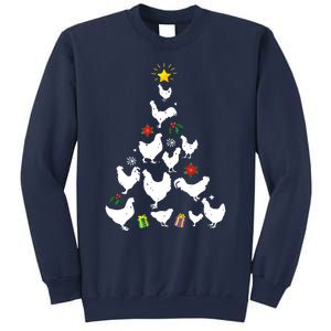 Chicken Christmas Tree Lights Love Chicken Farmer Xmas Cute Sweatshirt