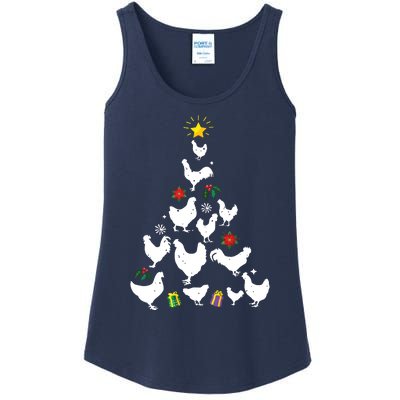 Chicken Christmas Tree Lights Love Chicken Farmer Xmas Cute Ladies Essential Tank