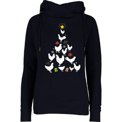 Chicken Christmas Tree Lights Love Chicken Farmer Xmas Cute Womens Funnel Neck Pullover Hood