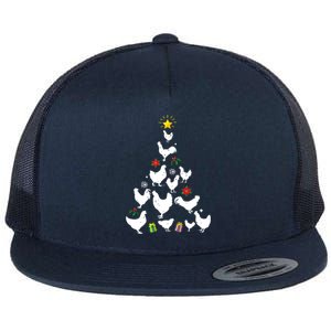 Chicken Christmas Tree Lights Love Chicken Farmer Xmas Cute Flat Bill Trucker Hat