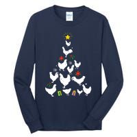 Chicken Christmas Tree Lights Love Chicken Farmer Xmas Cute Tall Long Sleeve T-Shirt