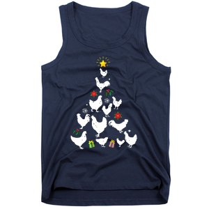 Chicken Christmas Tree Lights Love Chicken Farmer Xmas Cute Tank Top