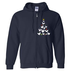 Chicken Christmas Tree Lights Love Chicken Farmer Xmas Cute Full Zip Hoodie