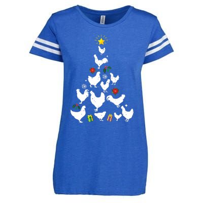 Chicken Christmas Tree Lights Love Chicken Farmer Xmas Cute Enza Ladies Jersey Football T-Shirt