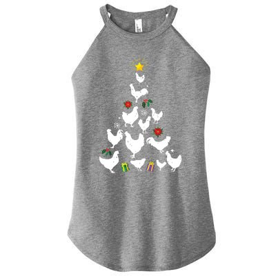 Chicken Christmas Tree Lights Love Chicken Farmer Xmas Cute Women’s Perfect Tri Rocker Tank