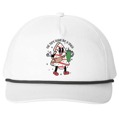 Cute Christmas Tree Cake Out Here Lookin Like A Snack Boojee Gift Snapback Five-Panel Rope Hat