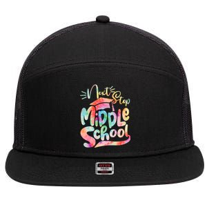 Cute Colorful Tie Dye Next Stop Middle School 7 Panel Mesh Trucker Snapback Hat