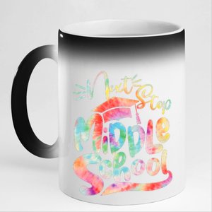 Cute Colorful Tie Dye Next Stop Middle School 11oz Black Color Changing Mug