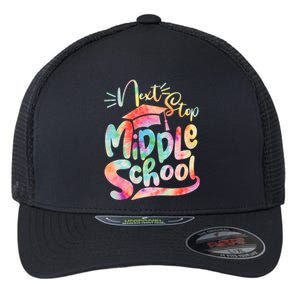 Cute Colorful Tie Dye Next Stop Middle School Flexfit Unipanel Trucker Cap