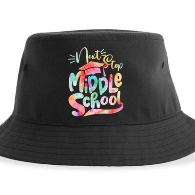 Cute Colorful Tie Dye Next Stop Middle School Sustainable Bucket Hat