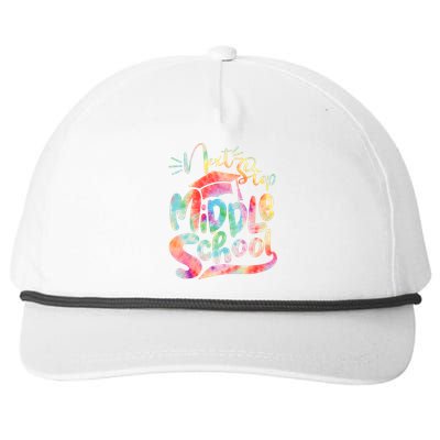 Cute Colorful Tie Dye Next Stop Middle School Snapback Five-Panel Rope Hat