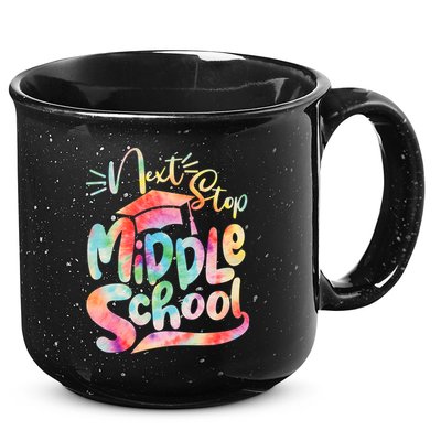 Cute Colorful Tie Dye Next Stop Middle School 15oz Campfire Ceramic Mug
