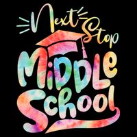Cute Colorful Tie Dye Next Stop Middle School Drawstring Bag