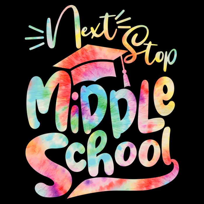 Cute Colorful Tie Dye Next Stop Middle School Drawstring Bag