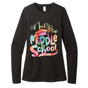 Cute Colorful Tie Dye Next Stop Middle School Womens CVC Long Sleeve Shirt