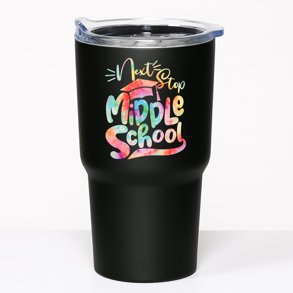 Cute Colorful Tie Dye Next Stop Middle School Tumbler