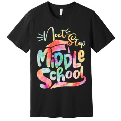 Cute Colorful Tie Dye Next Stop Middle School Premium T-Shirt