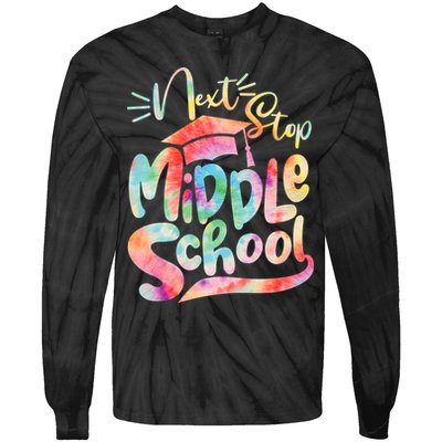 Cute Colorful Tie Dye Next Stop Middle School Tie-Dye Long Sleeve Shirt