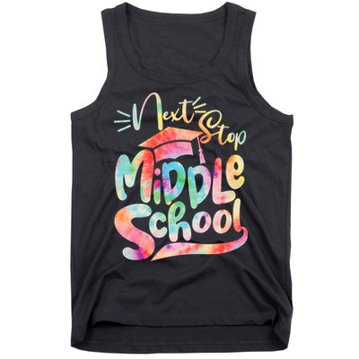 Cute Colorful Tie Dye Next Stop Middle School Tank Top