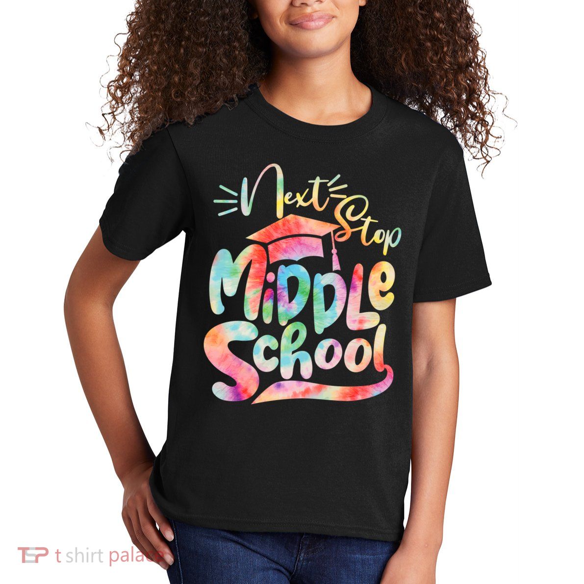 Cute Colorful Tie Dye Next Stop Middle School Kids T-Shirt