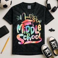Cute Colorful Tie Dye Next Stop Middle School Kids Tie-Dye T-Shirt