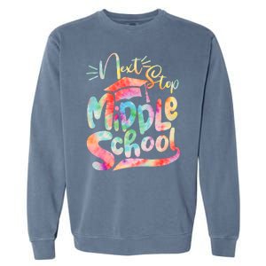 Cute Colorful Tie Dye Next Stop Middle School Garment-Dyed Sweatshirt