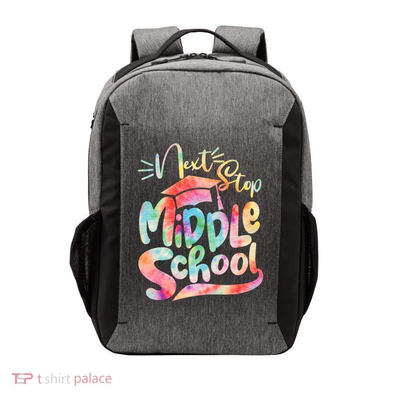 Cute Colorful Tie Dye Next Stop Middle School Vector Backpack