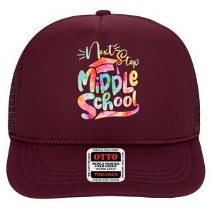 Cute Colorful Tie Dye Next Stop Middle School High Crown Mesh Back Trucker Hat