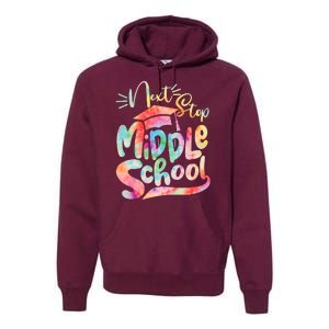 Cute Colorful Tie Dye Next Stop Middle School Premium Hoodie