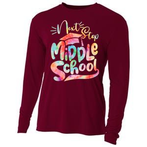 Cute Colorful Tie Dye Next Stop Middle School Cooling Performance Long Sleeve Crew